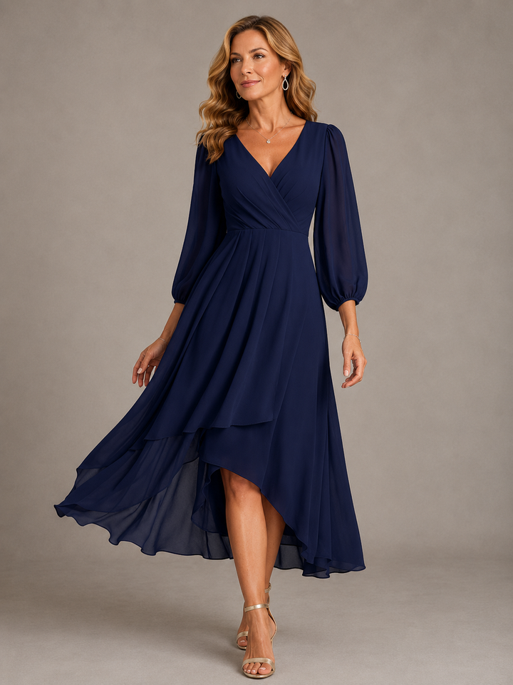 Mila | Elegant V-Neck Long Dress