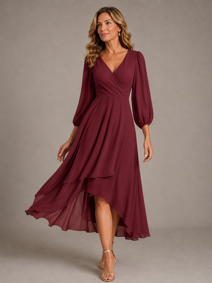Mila | Elegant V-Neck Long Dress