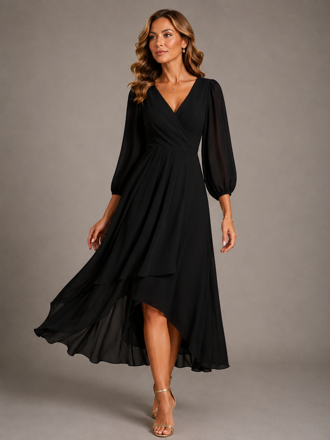 Mila | Elegant V-Neck Long Dress