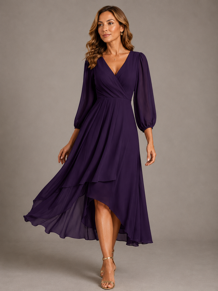 Mila | Elegant V-Neck Long Dress