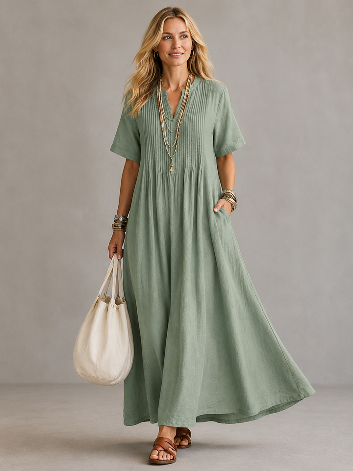 Nathalia | Pleated Maxi Dress