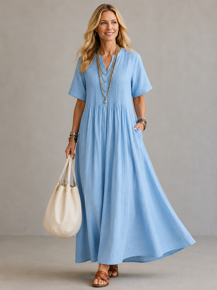 Nathalia | Pleated Maxi Dress