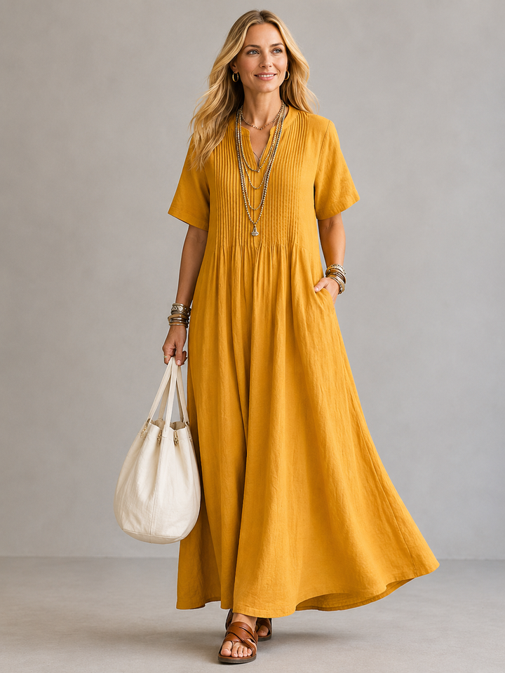 Nathalia | Pleated Maxi Dress