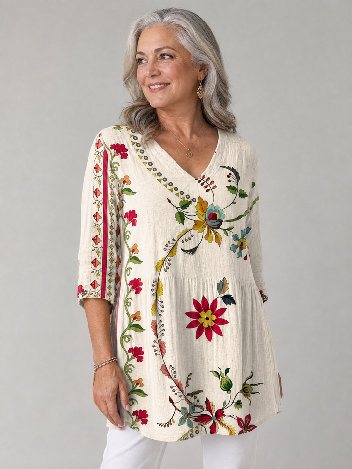 Clara | Long Blouse with V-Neck
