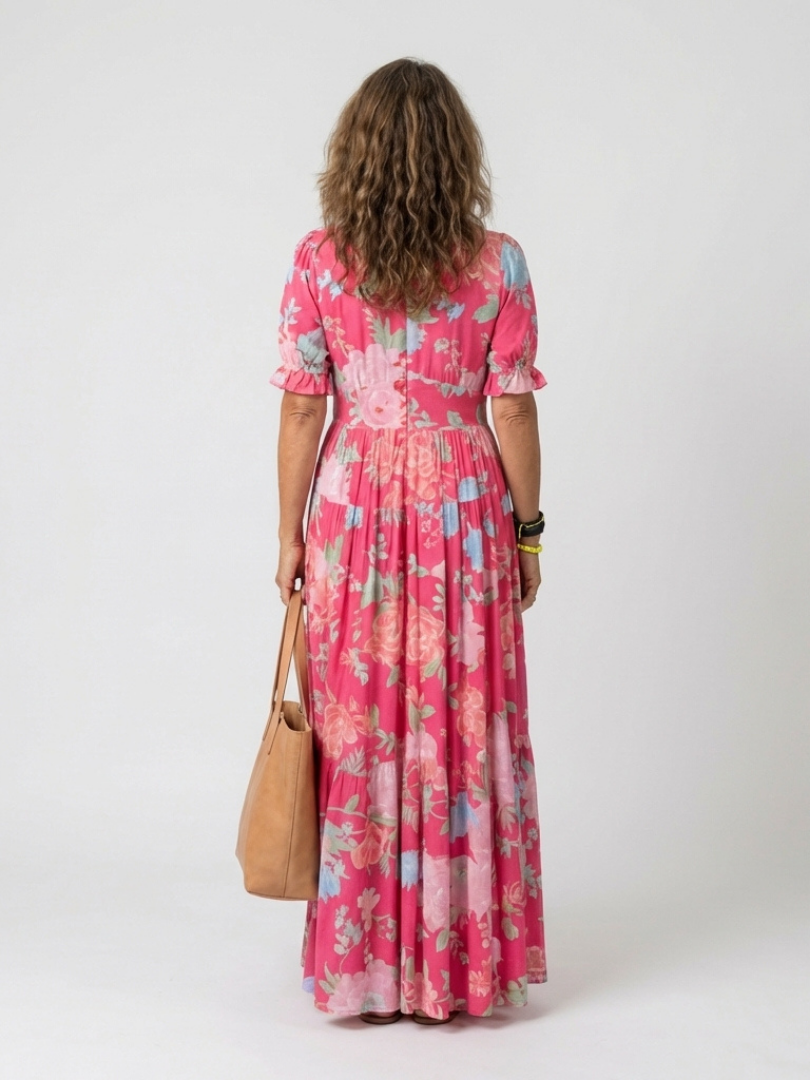 Yolandi | Floral V-Neck Midi Dress