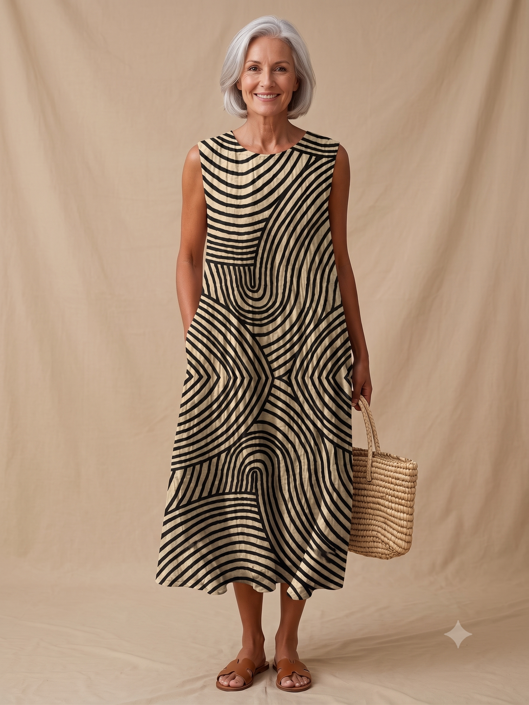 Jade | Printed Beach Midi Dress