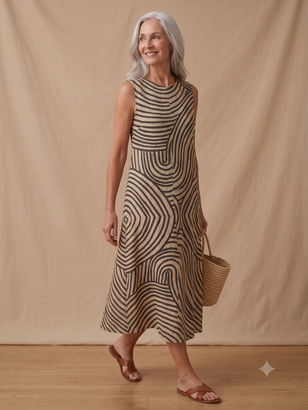 Jade | Printed Beach Midi Dress