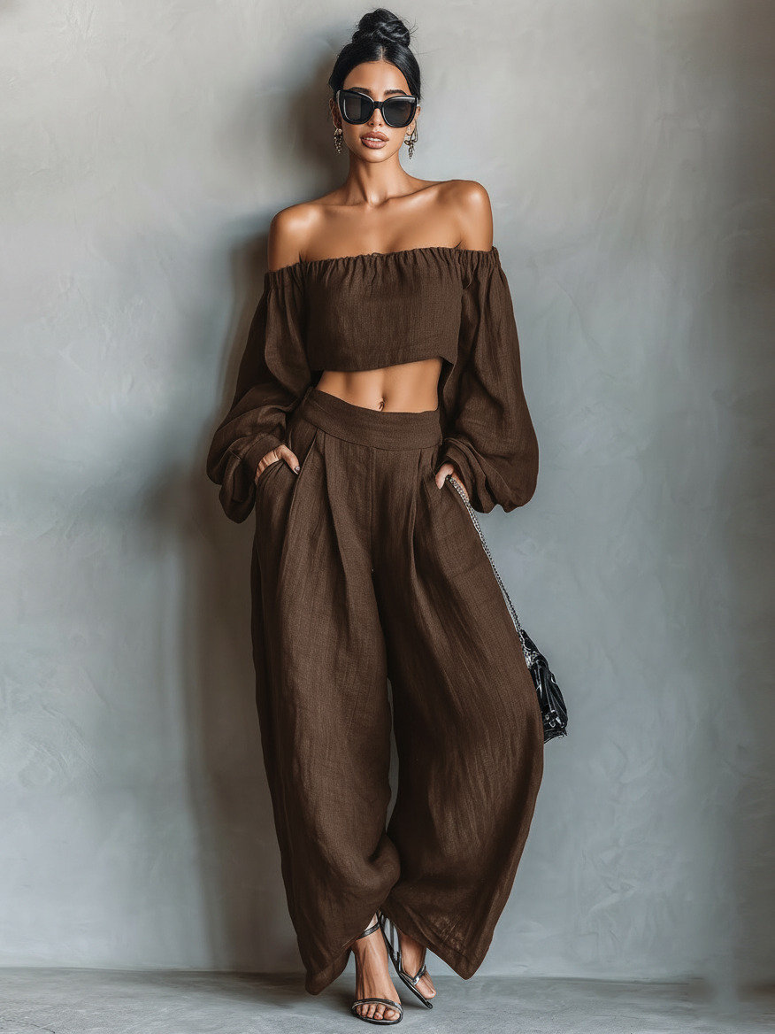 Corinne | Strapless Linen Set