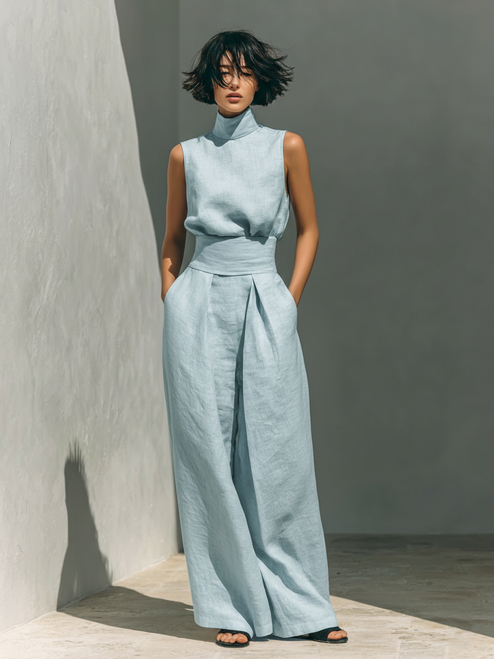 Claudette | Linen Blouse Set