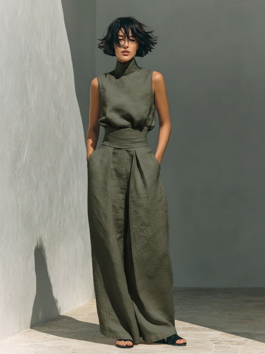 Claudette | Linen Blouse Set
