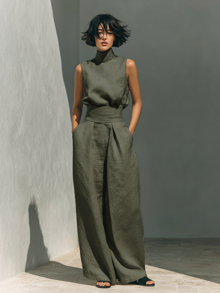 Claudette | Linen Blouse Set