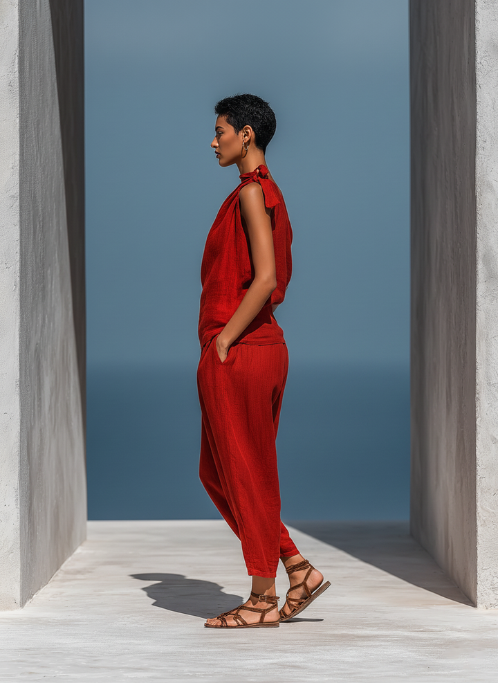 Odile | Red Linen Set