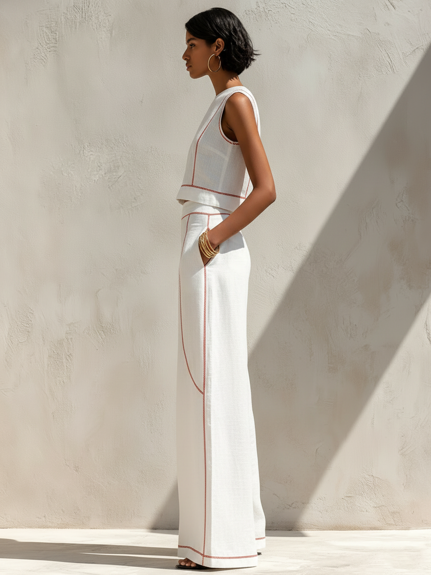 Alta | Contrast-Seam Two-Piece Set