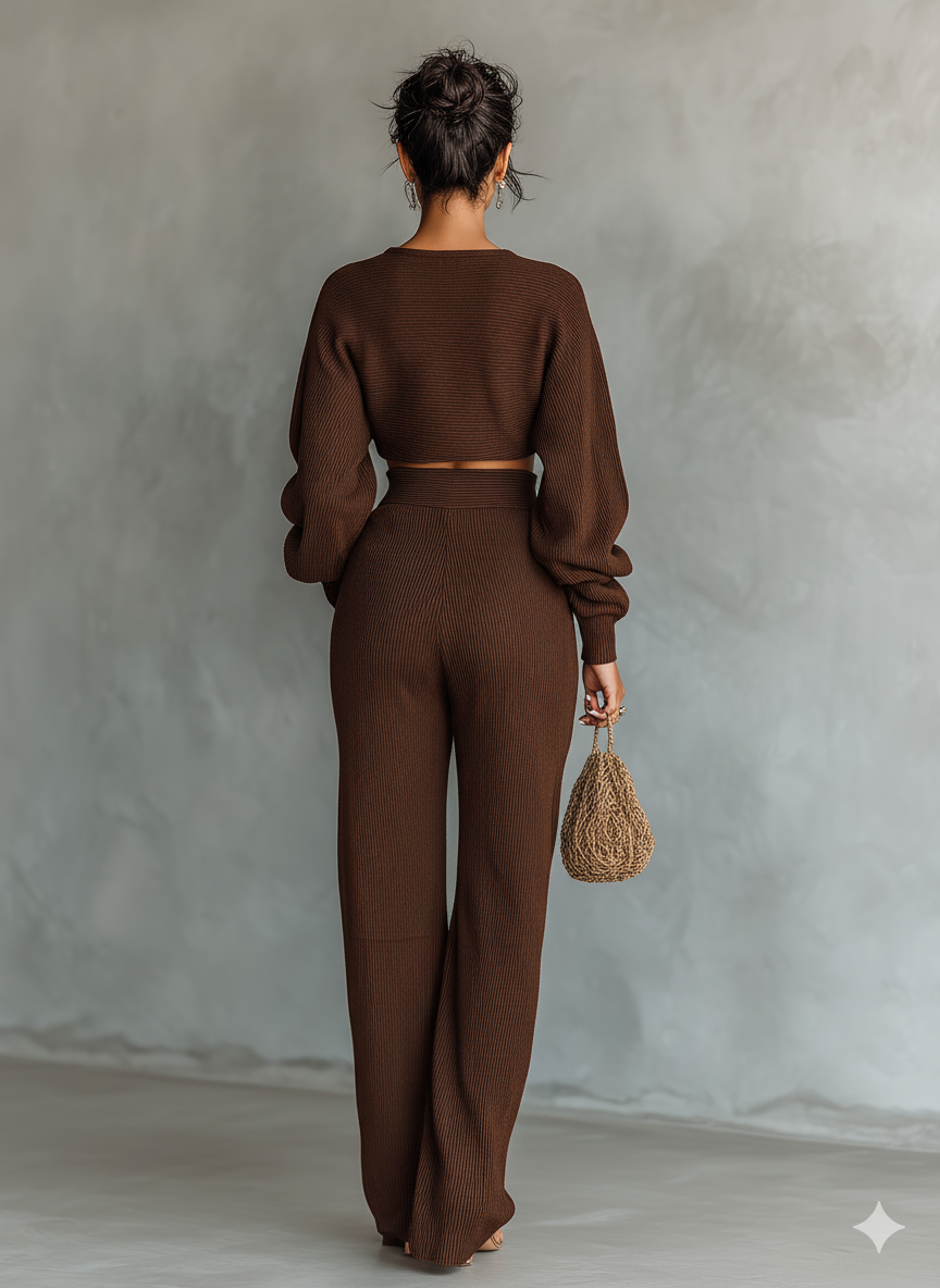 Leonie | Coffee Knit Set