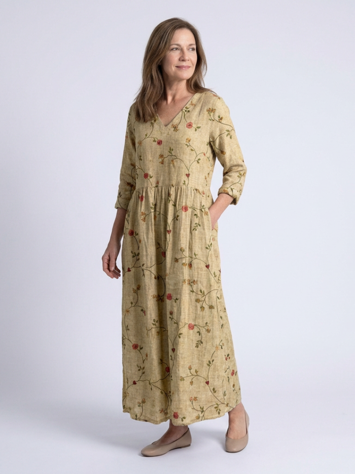 Marisca | Floral V-Neck Maxi Dress