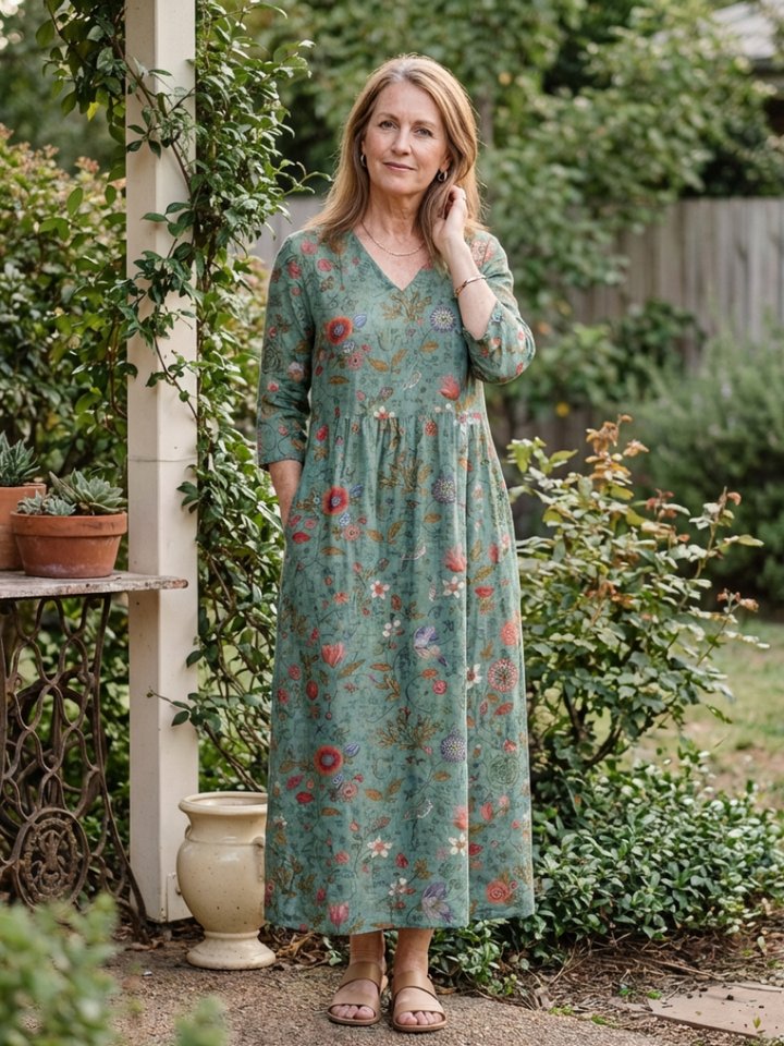 Marisca | Floral V-Neck Maxi Dress