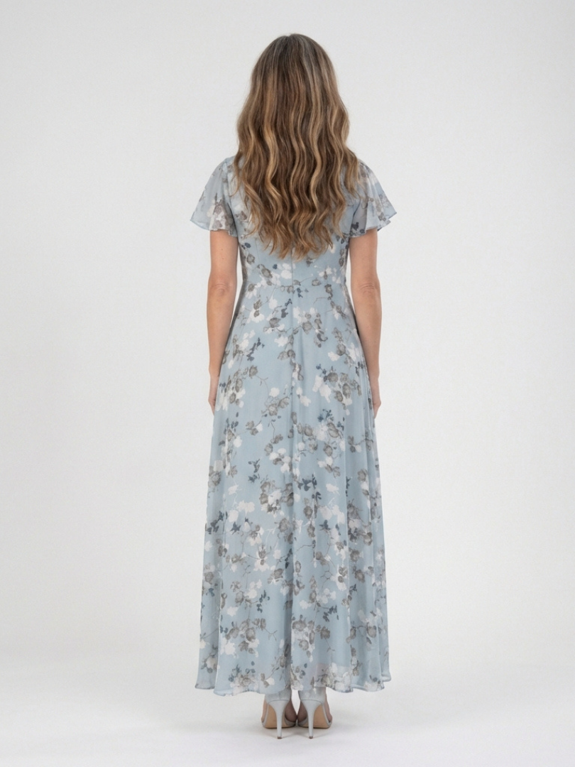 Ines | Floral Chiffon Maxi Dress