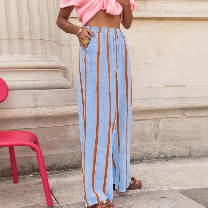 Rosalind | Striped Wide-Leg Lounge Trousers