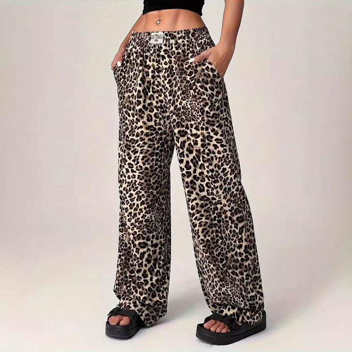 Colette | Comfy Straight-Leg Leopard Print Trousers