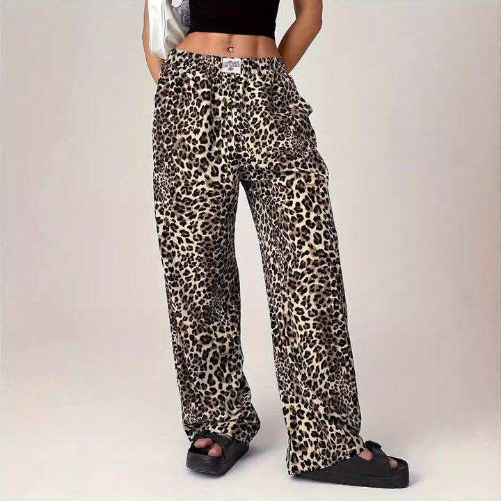 Colette | Comfy Straight-Leg Leopard Print Trousers