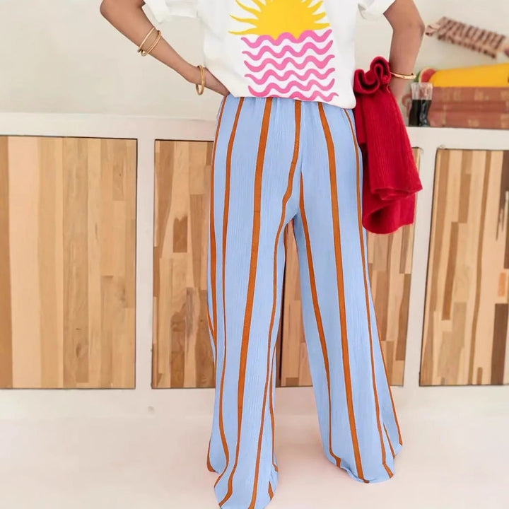 Rosalind | Striped Wide-Leg Lounge Trousers