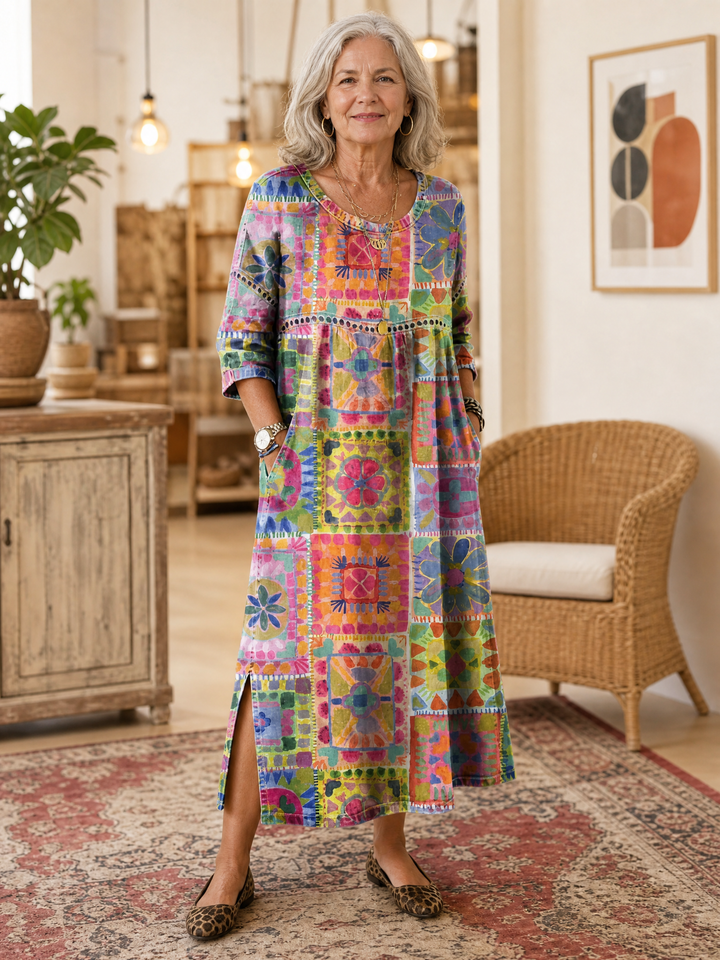Pilar | Ethnic Print Dress