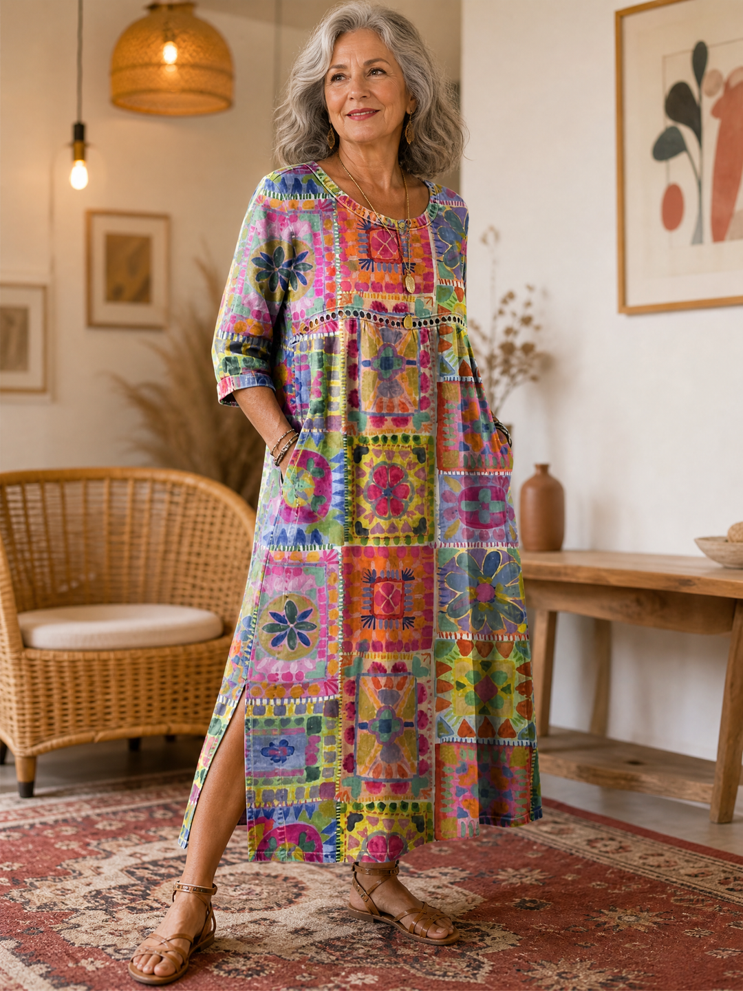 Pilar | Ethnic Print Dress