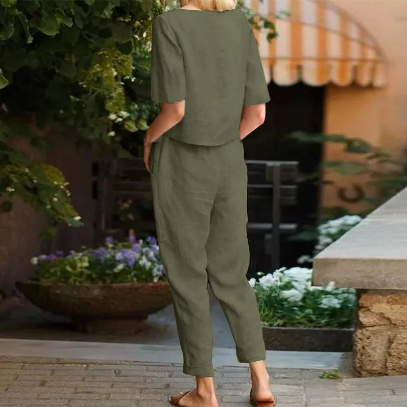 Alida | Elegant Two-Piece Linen Set