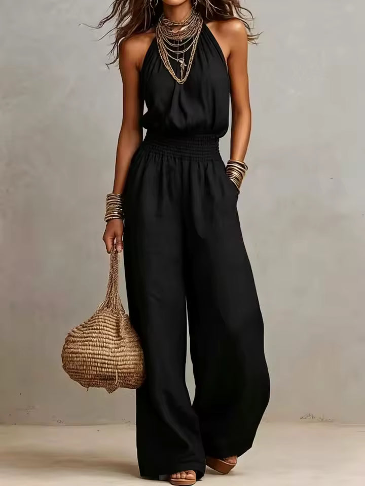 Valeria | Elegant Halter Jumpsuit