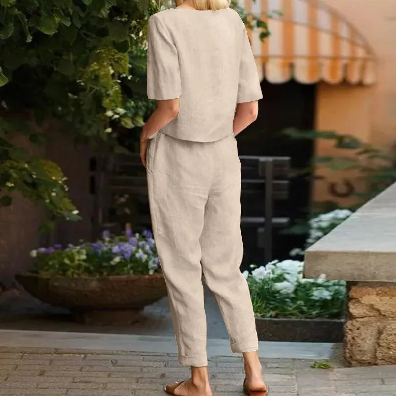 Alida | Elegant Two-Piece Linen Set