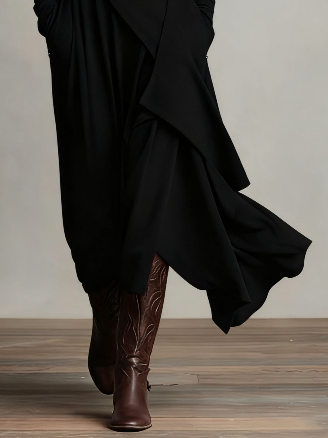 Katherine | Draped Turtleneck Maxi Dress