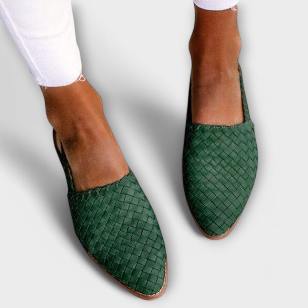 Aurora | Woven Open-Heel Loafers