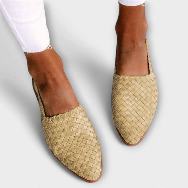 Aurora | Woven Open-Heel Loafers