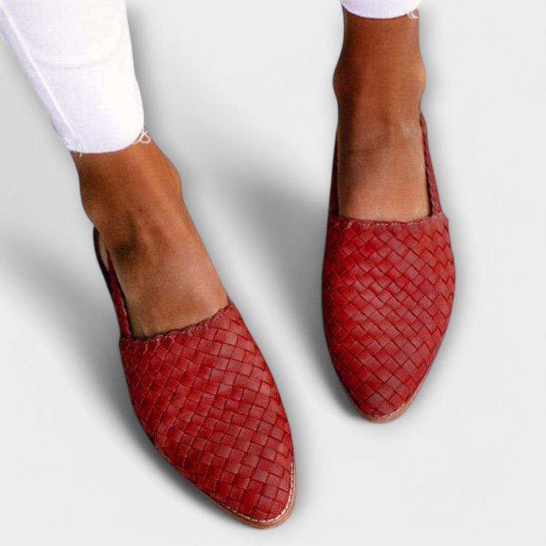 Aurora | Woven Open-Heel Loafers
