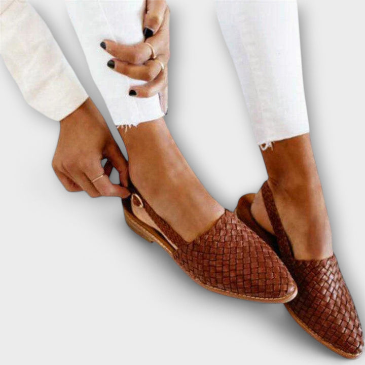 Aurora | Woven Open-Heel Loafers