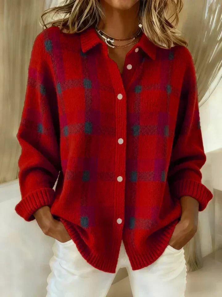 Danique | Retro Contrast Plaid Jumper