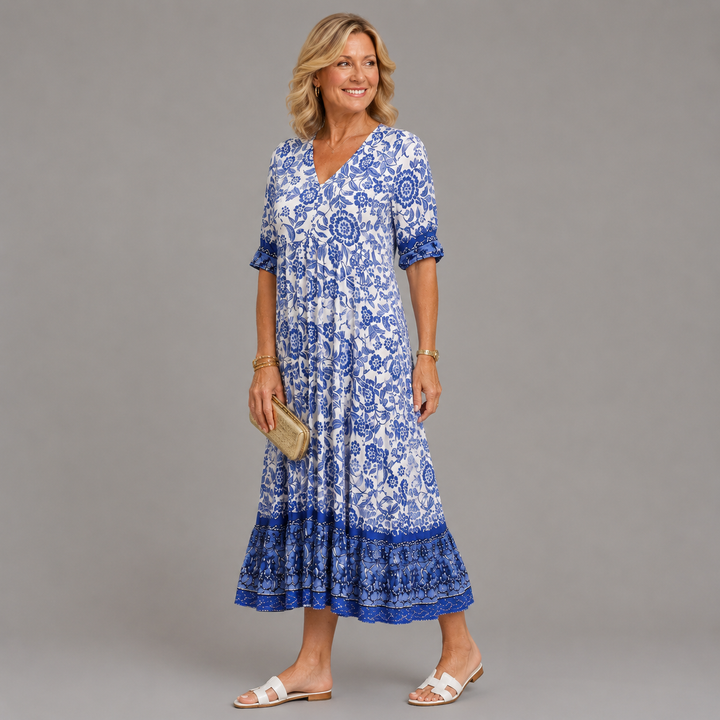 Kelsey | Graceful V-Neck Floral Dress