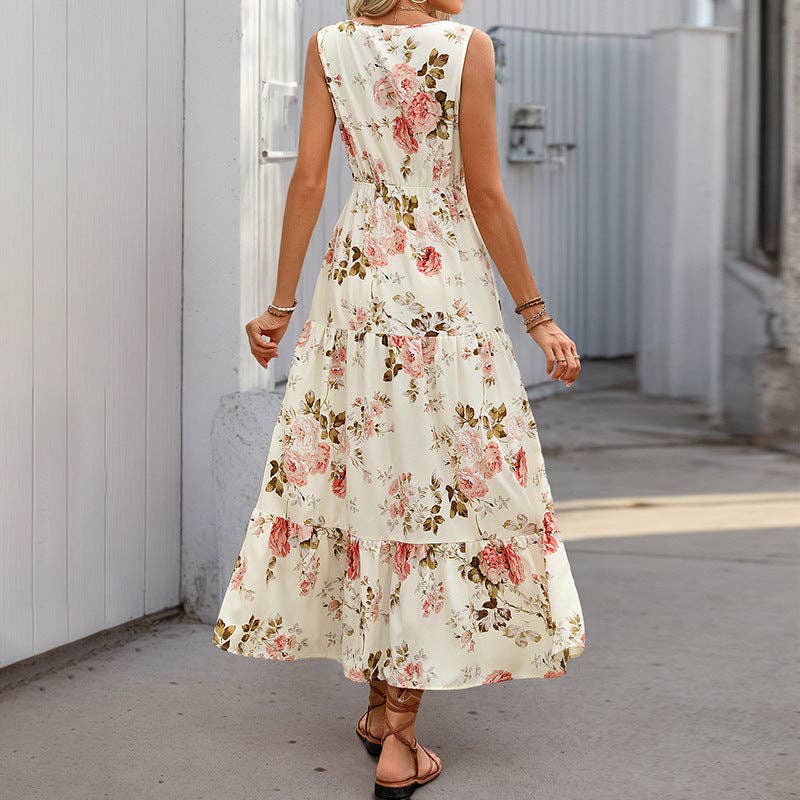 Marielle | Floral Sleeveless Maxi Dress
