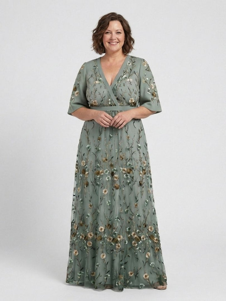 Evelien | Floral V-Neck Maxi Dress