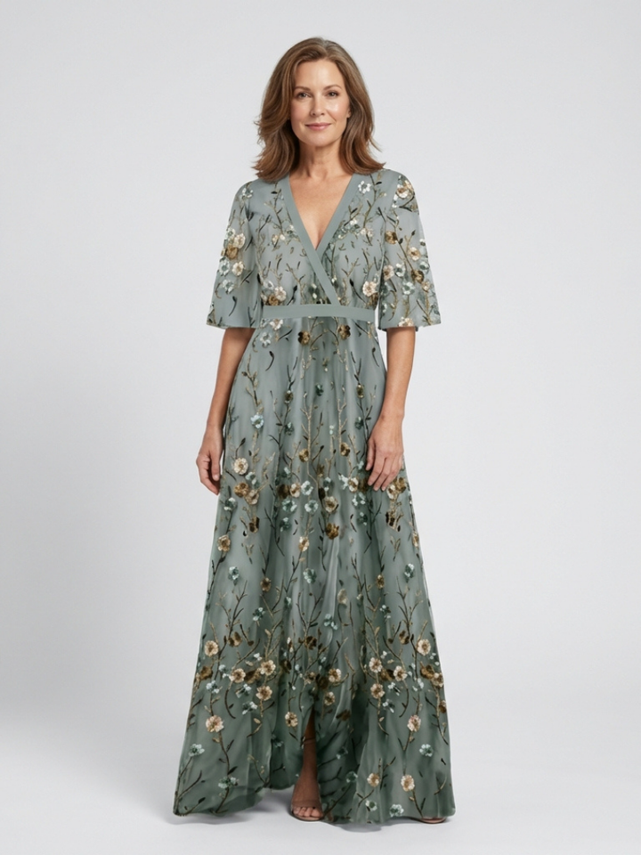 Evelien | Floral V-Neck Maxi Dress