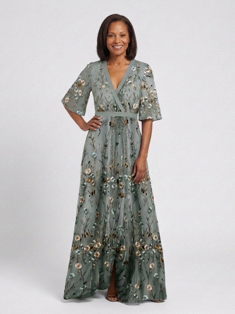 Evelien | Floral V-Neck Maxi Dress