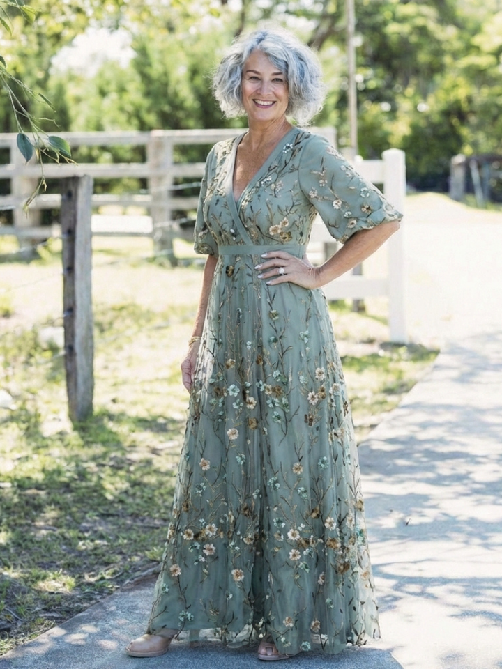 Evelien | Floral V-Neck Maxi Dress