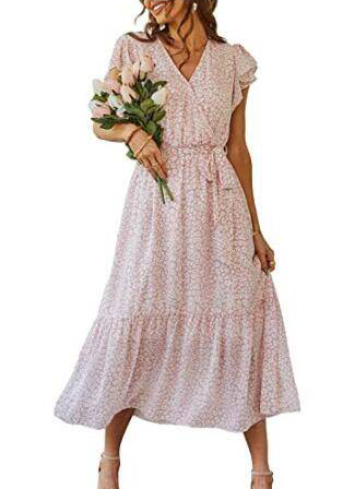Stella | Pink Printed Maxi Dress