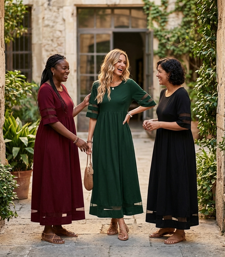 Aletta | Tummy-Smoothing Midi Dress
