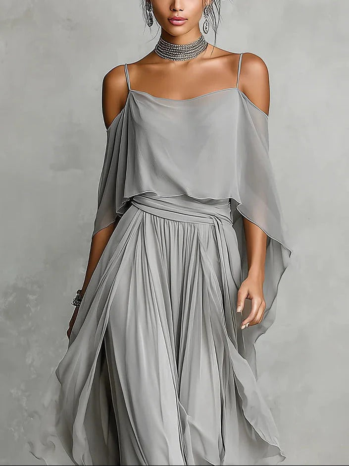 Nomvula | Grey Fluid Set with Strappy Top