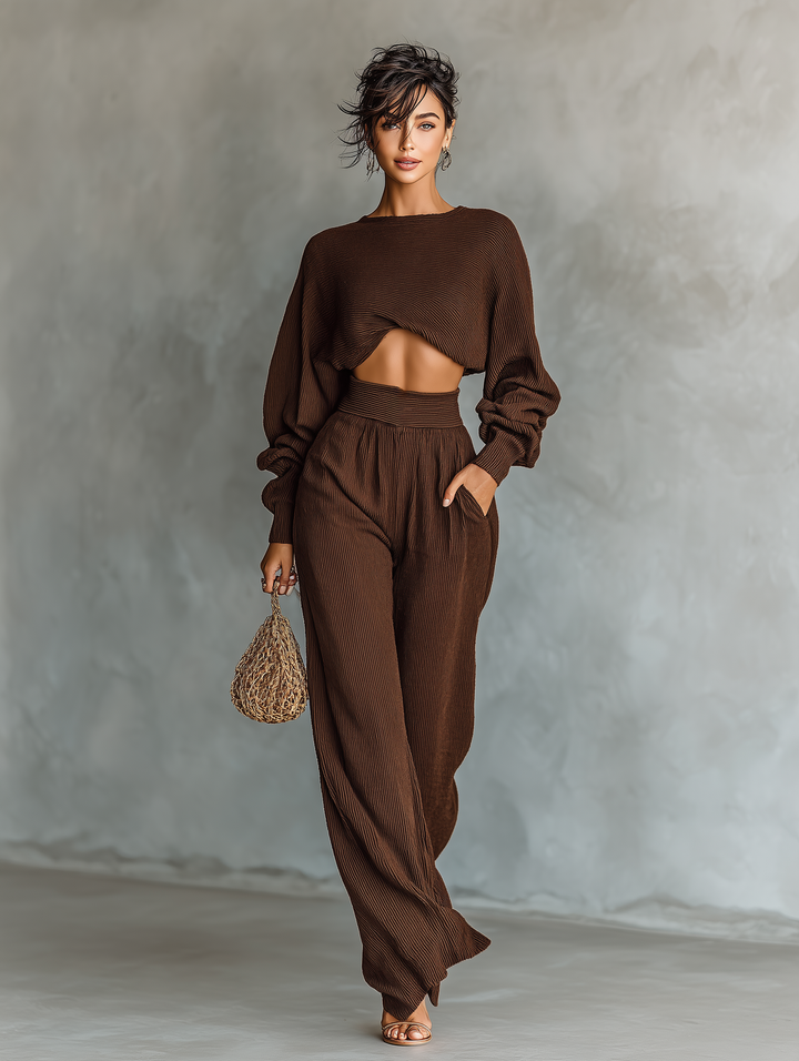 Leonie | Coffee Knit Set