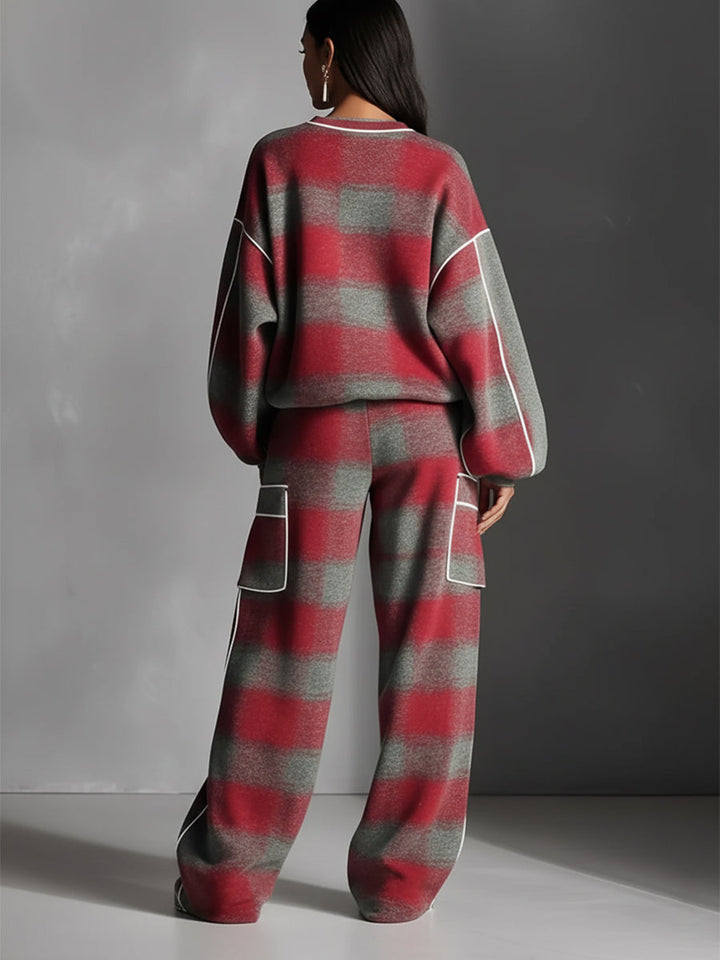 Gabrielle | Plaid Trouser Set