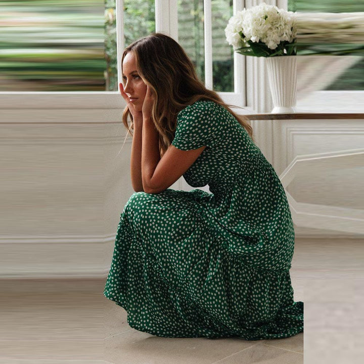 Lily | Bohemian Green Midi Dress